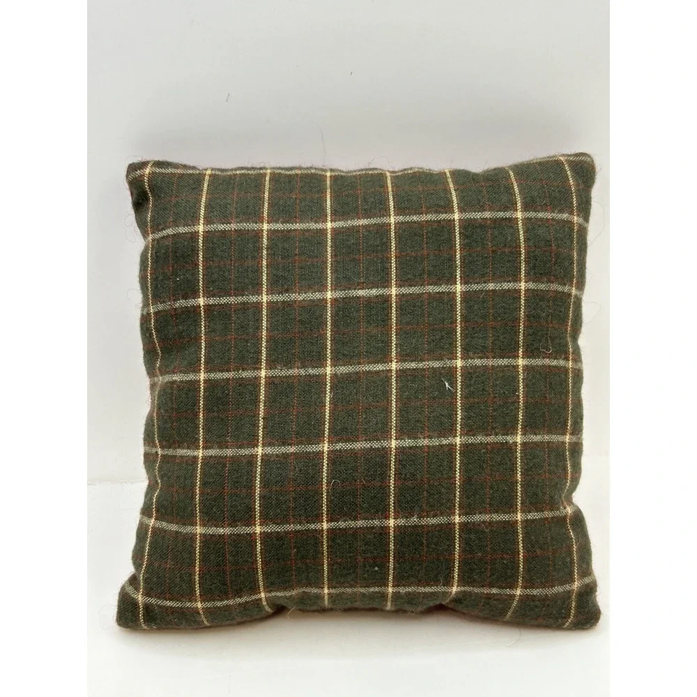 Primitive Christmas Pillow Cross Stitched 